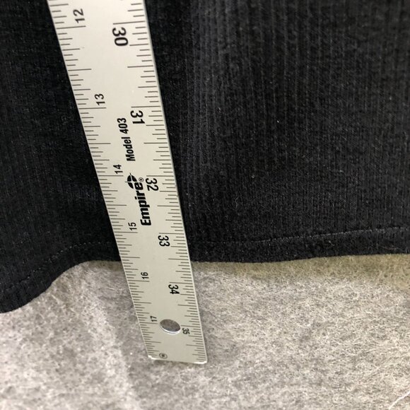 Madewell Long Sleeve Ribbed Mini Dress XS Black Mock Neck Pleated A-Line - Picture 7 of 8